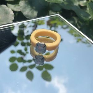 Korean Vintage Transparent Crystal Acrylic Ring Size 8